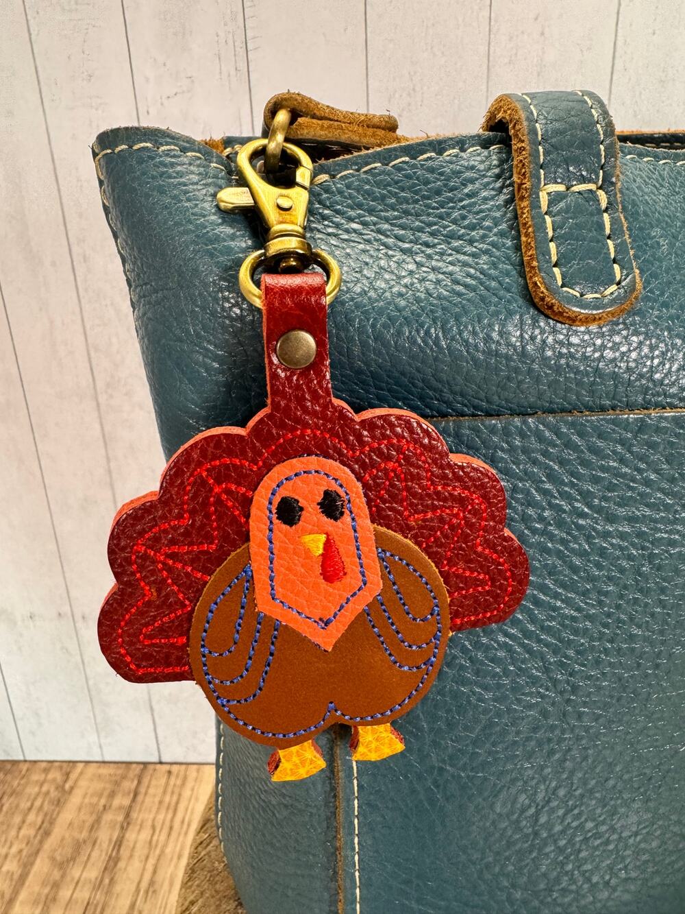 Portland Leather Turkey Bag Charm Virgil Turkey Purse Charm FAST SHIP